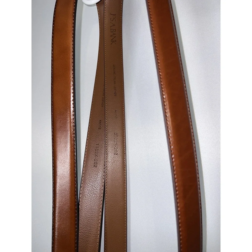 JoS. A. Bank Men's Tan Brown Genuine Italian Leather Belt Sz 44 Set Of 2‎ NEW